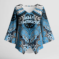 Aotearoa Iwi Ngati Kahungunu Personalised Kimono Sleeve Blouse Maori Kowhaiwhai Pattern