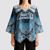 Aotearoa Iwi Ngati Kahungunu Personalised Kimono Sleeve Blouse Maori Kowhaiwhai Pattern