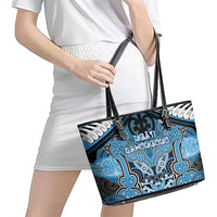 Aotearoa Iwi Ngati Kahungunu Leather Tote Bag Maori Kowhaiwhai Pattern