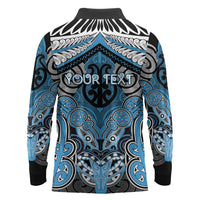 Aotearoa Iwi Ngati Kahungunu Personalised Long Sleeve Polo Shirt Maori Kowhaiwhai Pattern