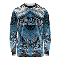 Aotearoa Iwi Ngati Kahungunu Personalised Long Sleeve Shirt Maori Kowhaiwhai Pattern