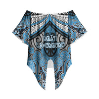 Aotearoa Iwi Ngati Kahungunu Personalised Off Shoulder Wrap Waist Top Maori Kowhaiwhai Pattern