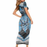 Aotearoa Iwi Ngati Kahungunu Personalised Short Sleeve Bodycon Dress Maori Kowhaiwhai Pattern