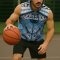 Aotearoa Iwi Ngati Kahungunu Personalised Sleeveless Zip Hoodie Maori Kowhaiwhai Pattern