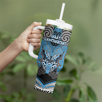 Aotearoa Iwi Ngati Kahungunu Personalised Tumbler With Handle Maori Kowhaiwhai Pattern