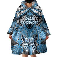 Aotearoa Iwi Ngati Kahungunu Personalised Wearable Blanket Hoodie Maori Kowhaiwhai Pattern