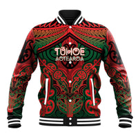 Aotearoa Iwi Tuhoe Personalised Baseball Jacket Maori Kowhaiwhai Pattern