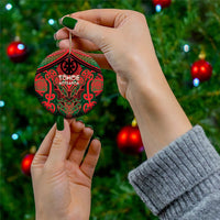 Aotearoa Iwi Tuhoe Personalised Ceramic Ornament Maori Kowhaiwhai Pattern