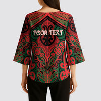 Aotearoa Iwi Tuhoe Personalised Kimono Sleeve Blouse Maori Kowhaiwhai Pattern