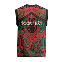Aotearoa Iwi Tuhoe Personalised Christmas Knitted V-Neck Vest Maori Kowhaiwhai Pattern
