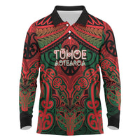 Aotearoa Iwi Tuhoe Personalised Long Sleeve Polo Shirt Maori Kowhaiwhai Pattern