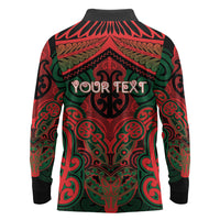 Aotearoa Iwi Tuhoe Personalised Long Sleeve Polo Shirt Maori Kowhaiwhai Pattern