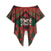 Aotearoa Iwi Tuhoe Personalised Off Shoulder Wrap Waist Top Maori Kowhaiwhai Pattern