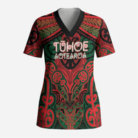 Aotearoa Iwi Tuhoe Personalised Scrub Top Maori Kowhaiwhai Pattern