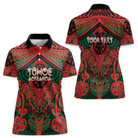 Aotearoa Iwi Tuhoe Personalised Women Polo Shirt Maori Kowhaiwhai Pattern