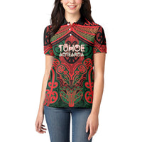 Aotearoa Iwi Tuhoe Personalised Women Polo Shirt Maori Kowhaiwhai Pattern