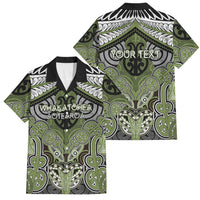 Aotearoa Iwi Whakatohea Personalised Family Matching Off The Shoulder Long Sleeve Dress and Hawaiian Shirt Maori Kowhaiwhai Pattern