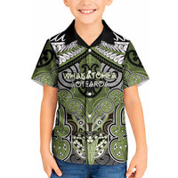 Aotearoa Iwi Whakatohea Personalised Kid Hawaiian Shirt Maori Kowhaiwhai Pattern