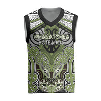 Aotearoa Iwi Whakatohea Personalised Christmas Knitted V-Neck Vest Maori Kowhaiwhai Pattern
