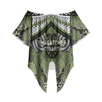 Aotearoa Iwi Whakatohea Personalised Off Shoulder Wrap Waist Top Maori Kowhaiwhai Pattern