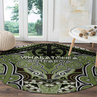 Aotearoa Iwi Whakatohea Round Carpet Maori Kowhaiwhai Pattern