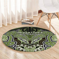 Aotearoa Iwi Whakatohea Round Carpet Maori Kowhaiwhai Pattern