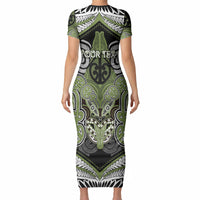 Aotearoa Iwi Whakatohea Personalised Short Sleeve Bodycon Dress Maori Kowhaiwhai Pattern