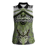 Aotearoa Iwi Whakatohea Personalised Women Sleeveless Polo Shirt Maori Kowhaiwhai Pattern