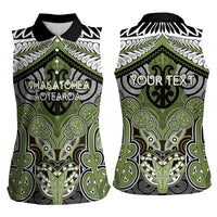 Aotearoa Iwi Whakatohea Personalised Women Sleeveless Polo Shirt Maori Kowhaiwhai Pattern