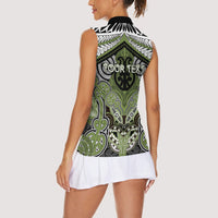 Aotearoa Iwi Whakatohea Personalised Women Sleeveless Polo Shirt Maori Kowhaiwhai Pattern