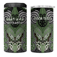 Aotearoa Iwi Ngati Awa Personalised 4 in 1 Can Cooler Tumbler Maori Kowhaiwhai Pattern