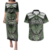 Aotearoa Iwi Ngati Awa Personalised Couples Matching Puletasi and Hawaiian Shirt Maori Kowhaiwhai Pattern