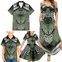 Aotearoa Iwi Ngati Awa Personalised Family Matching Summer Maxi Dress and Hawaiian Shirt Maori Kowhaiwhai Pattern