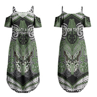 Aotearoa Iwi Ngati Awa Personalised Family Matching Summer Maxi Dress and Hawaiian Shirt Maori Kowhaiwhai Pattern
