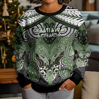 Aotearoa Iwi Ngati Awa Personalised Kid Ugly Christmas Sweater Maori Kowhaiwhai Pattern