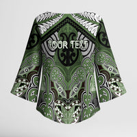 Aotearoa Iwi Ngati Awa Personalised Kimono Sleeve Blouse Maori Kowhaiwhai Pattern