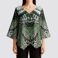 Aotearoa Iwi Ngati Awa Personalised Kimono Sleeve Blouse Maori Kowhaiwhai Pattern