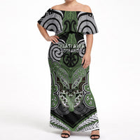 Aotearoa Iwi Ngati Awa Personalised Off Shoulder Maxi Dress Maori Kowhaiwhai Pattern