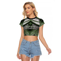 Aotearoa Iwi Ngati Awa Personalised Raglan Cropped T Shirt Maori Kowhaiwhai Pattern