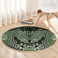 Aotearoa Iwi Ngati Awa Round Carpet Maori Kowhaiwhai Pattern