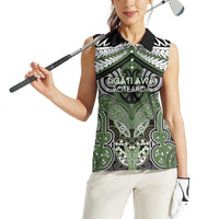 Aotearoa Iwi Ngati Awa Personalised Women Sleeveless Polo Shirt Maori Kowhaiwhai Pattern