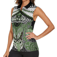 Aotearoa Iwi Ngati Awa Personalised Women Sleeveless Polo Shirt Maori Kowhaiwhai Pattern