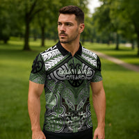 Aotearoa Iwi Ngati Awa Personalised Zipper Polo Shirt Maori Kowhaiwhai Pattern