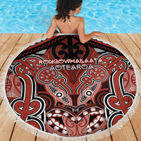 Aotearoa Iwi Rongowhakaata Beach Blanket Maori Kowhaiwhai Pattern