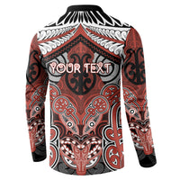 Aotearoa Iwi Rongowhakaata Personalised Button Sweatshirt Maori Kowhaiwhai Pattern