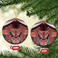 Aotearoa Iwi Rongowhakaata Personalised Ceramic Ornament Maori Kowhaiwhai Pattern