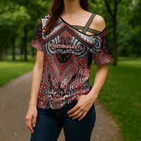 Aotearoa Iwi Rongowhakaata Personalised Cross Shoulder Shirt Maori Kowhaiwhai Pattern