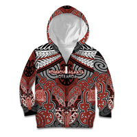 Aotearoa Iwi Rongowhakaata Personalised Kid Hoodie Maori Kowhaiwhai Pattern