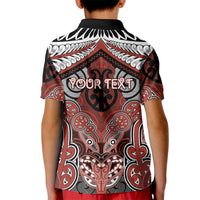 Aotearoa Iwi Rongowhakaata Personalised Kid Polo Shirt Maori Kowhaiwhai Pattern