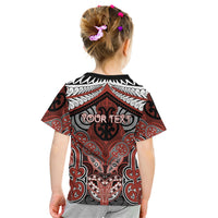 Aotearoa Iwi Rongowhakaata Personalised Kid T Shirt Maori Kowhaiwhai Pattern